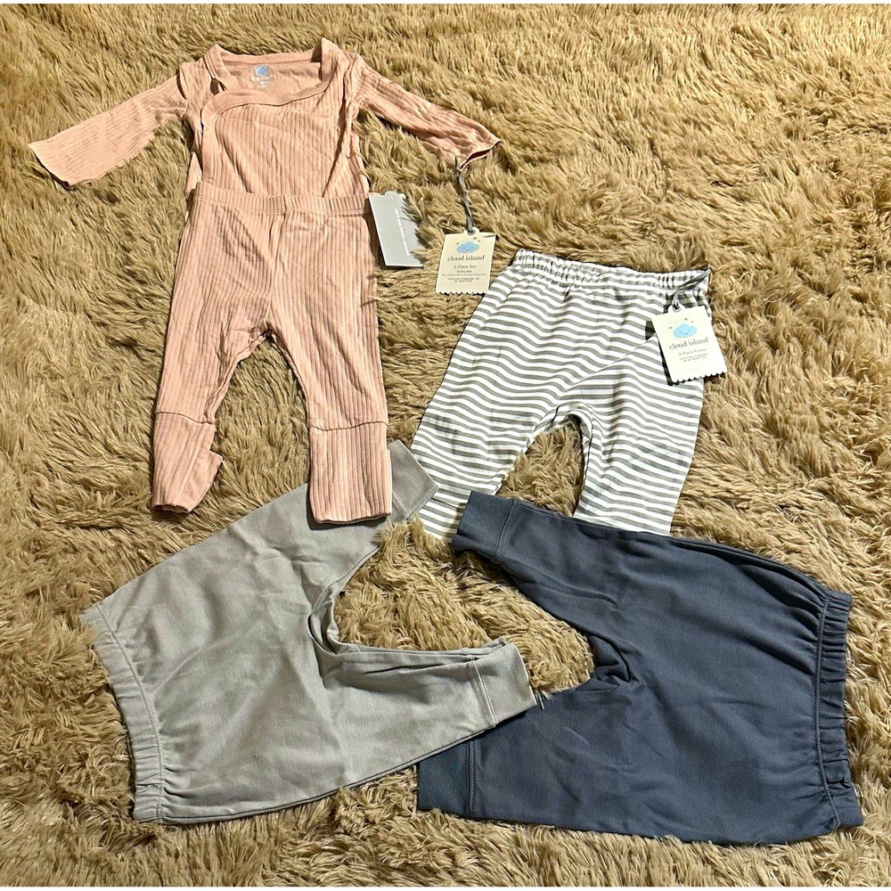 Cloud Island 5-Piece Outfit Set 3-6 Months Long Sleeve Bodysuit Pants NWT